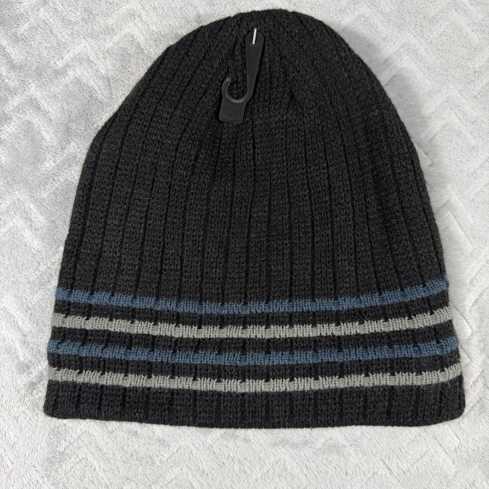Isotoner Men's Cozy Knit Hat Fleece Gray Beanie Hat One Size New With Tags
